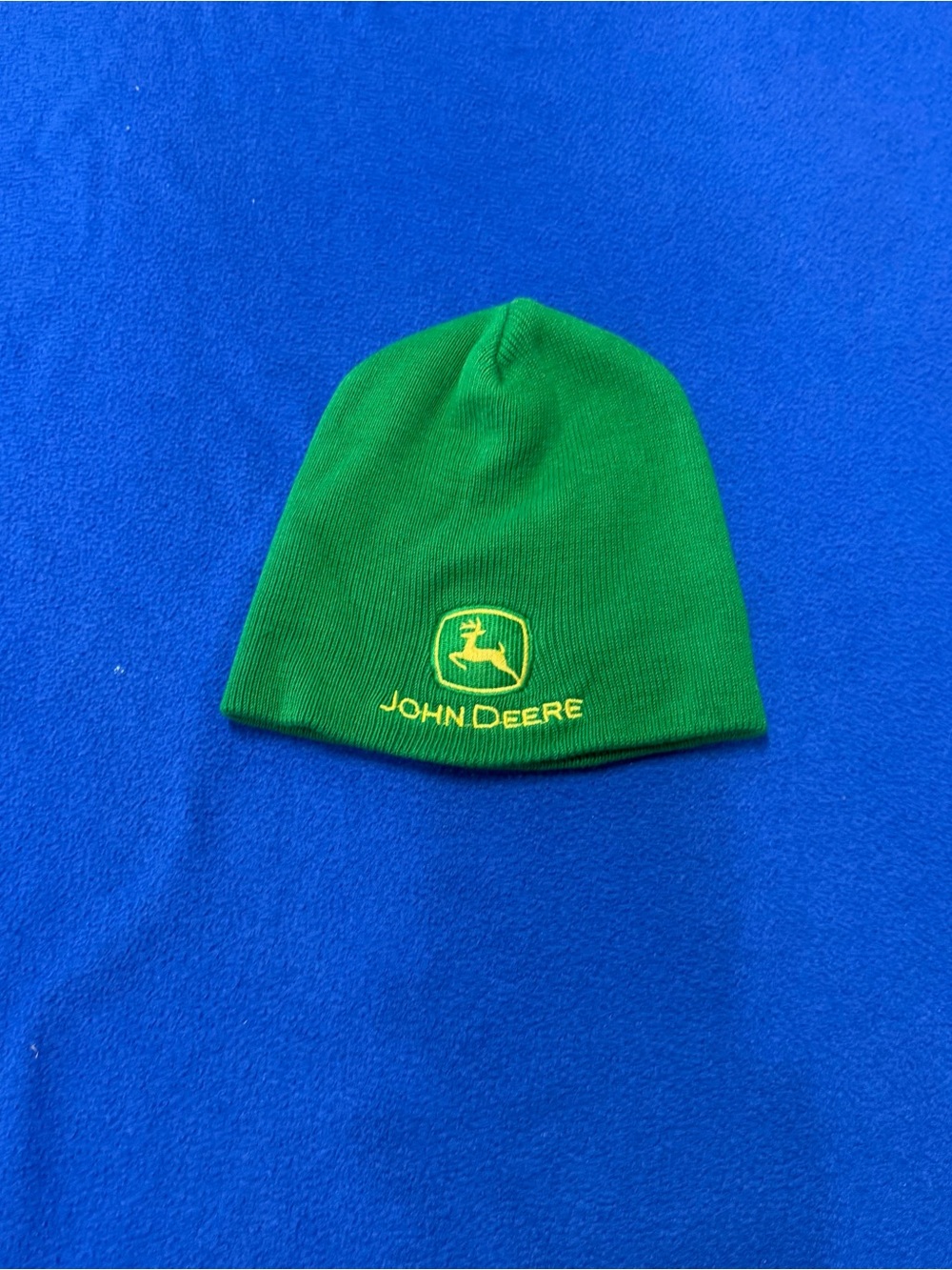 John Deere Green Knit Hat with Yellow Logo Embroidery kids